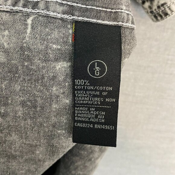 Buffalo David Bitton Cotton Shirt Mens Large Acid Wash Short Sleeve Button Up - Picture 6 of 8